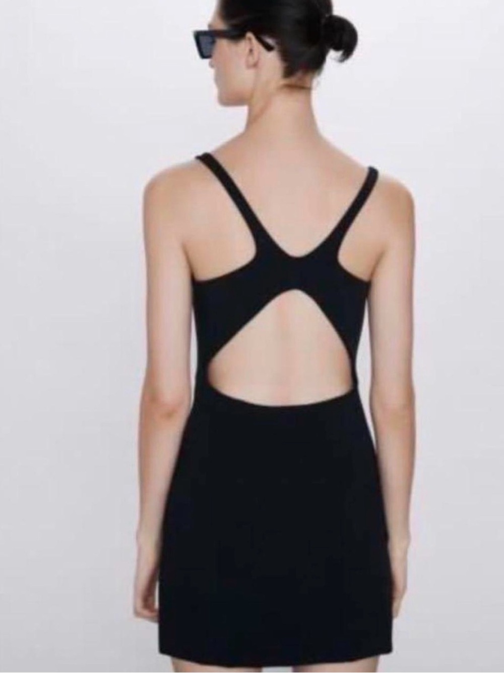 Zara Black Mini Dress with Cutout Back